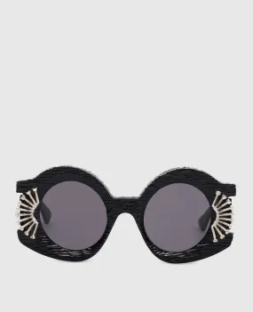 Kuboraum Occhiali da sole neri R4 KRS0R4BM00LTED2Y