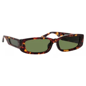 Linda Farrow - Occhiali da Sole Talita Rectangular in Tartaruga - LFL1419C2SUN - Linda Farrow Eyewear