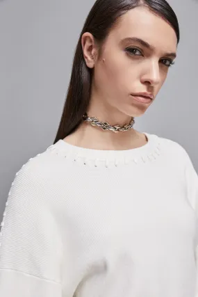 Maglia misto viscosa a maniche lunghe